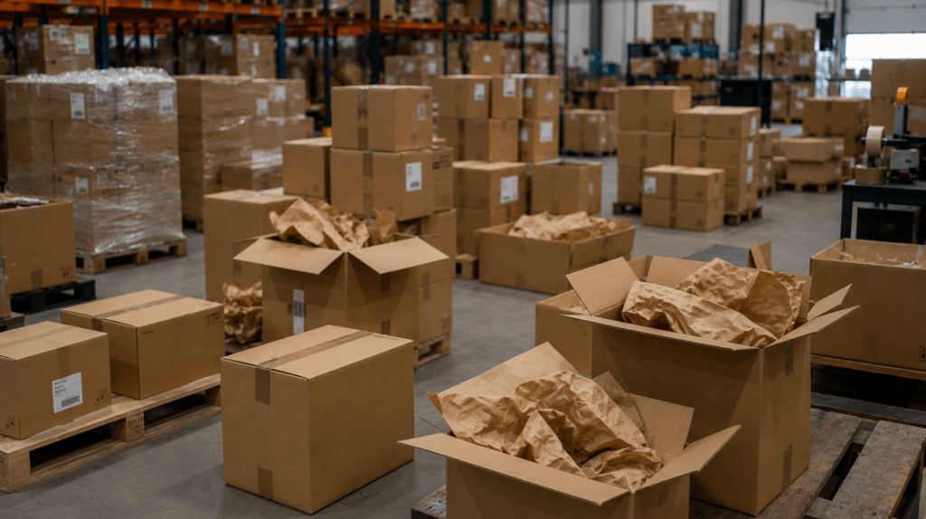 papier emballage pour colis logistique