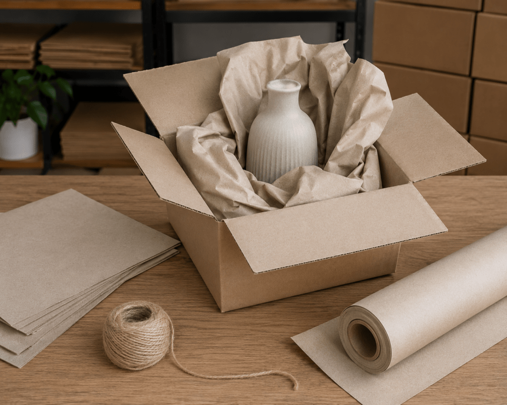 emballage en papier recyclé kraft